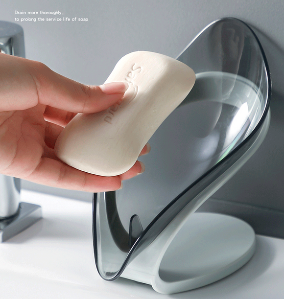 Suction Sticky Basin Side Acrylic Plastic Soap Dish ( Random Colors Will Be Sent )