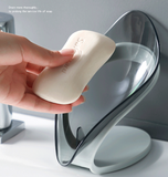 Suction Sticky Basin Side Acrylic Plastic Soap Dish ( Brown & Grey Color Will Be Sent )