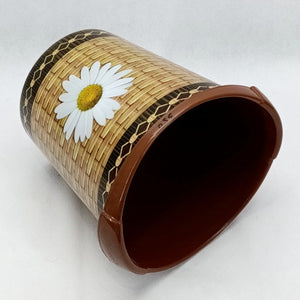 Classic Flower Printed Small-Size Plastic Dustbin