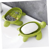 Turtle Plastic Soap Dish With Bottom Drain Holes( Random Colors Will Be Sent)