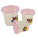 Pretty Neat 3pcs Airtight Multi-Purpose Plastic Grains, Staples & Snack Storage Jar Set(Random Colors Will be sent)