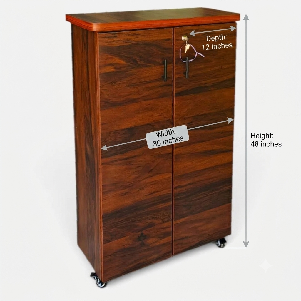 Movable Wheels Storage Cupboard Rack With Removable Adjustable Shelves