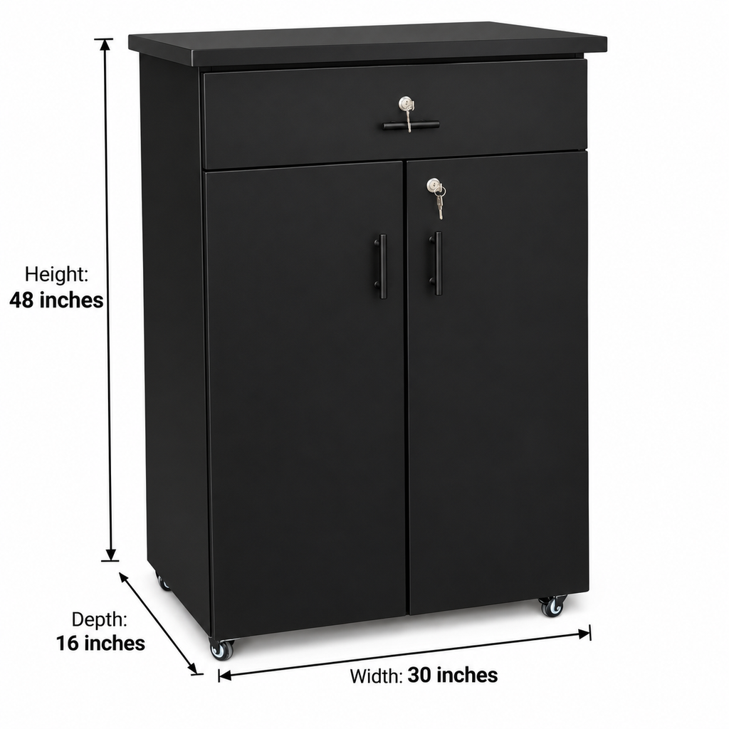 Movable Wheels Storage Cupboard Rack With One Drawer