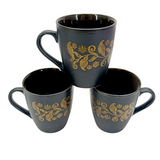 Pack Of 6pcs Daily Use Medium-Size Ceramic Black Cups Set