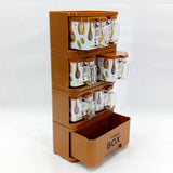 Pretty Neat Space-Saving Plastic Masala & Spices Storage Tower Rack With Spoons(Random Colors Will be sent)