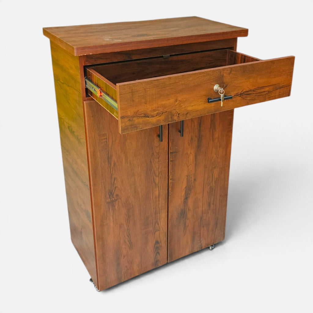 Movable Wheels Storage Cupboard Rack With One Drawer