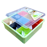 Elegant Smart Multi-Function Square Shape 9-Section Plastic Spices Organizer Masala & Dry-Fruit Box