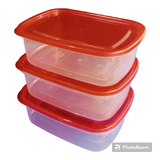 Appollo Crisper Pack Of 3pcs Large Size Plastic Bowl Food Keeper Container Set ( Random Colors )