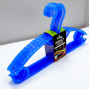 New Design Pack Of 6pcs Plastic Large Size Cloth Hangers ( Random Colors Will be Sent)