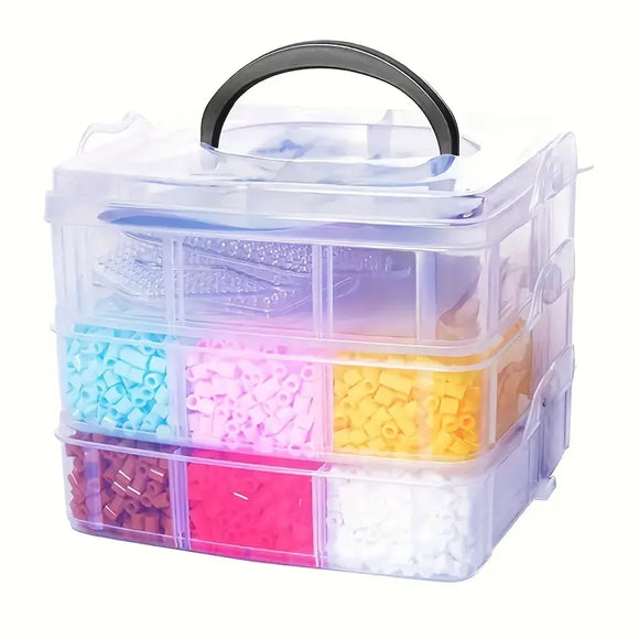 Multi-Pro 3 Portion Sewing, Jewelery & Medicine 18-Grid Organizer Plastic Box