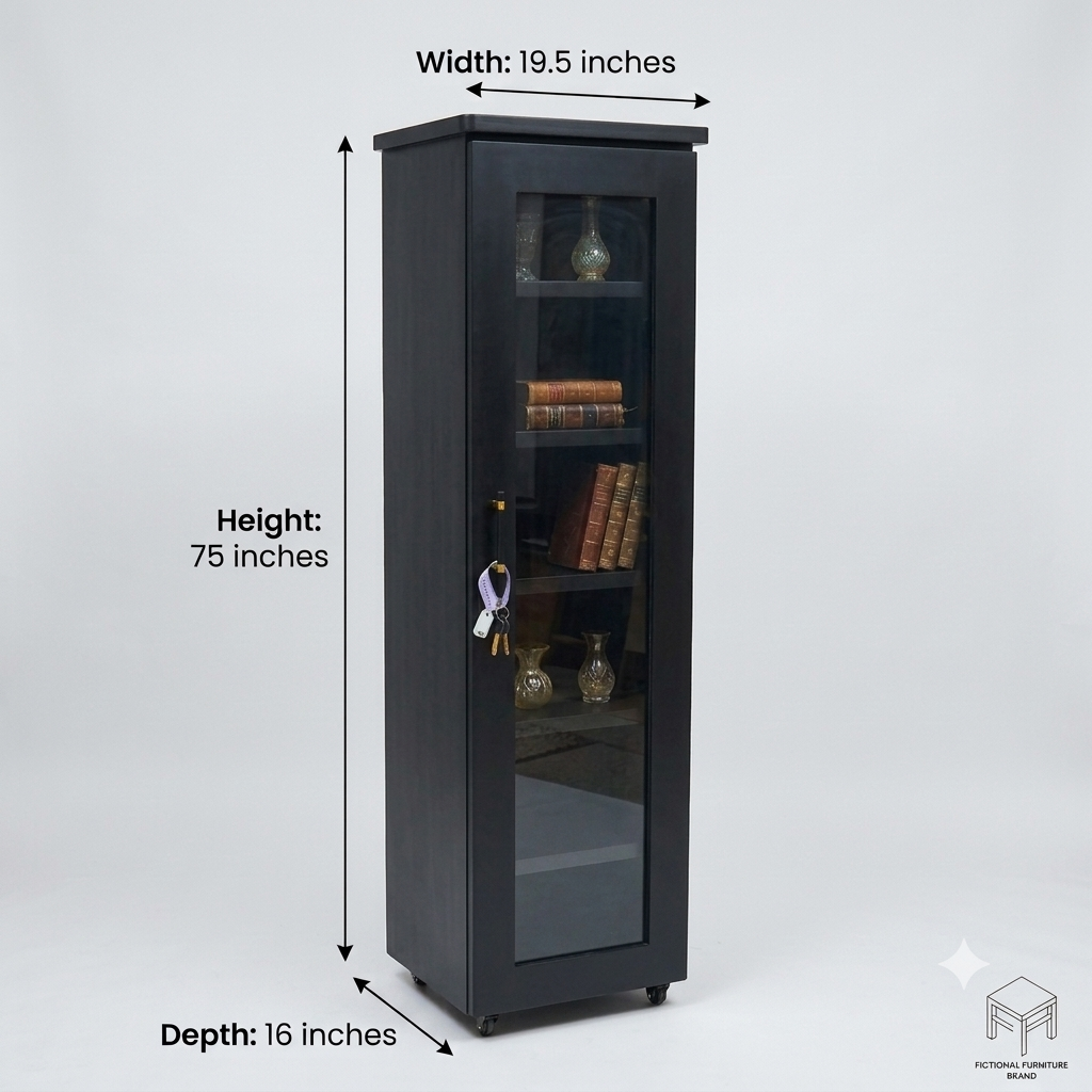 Movable Wheels Single Door  Storage Cupboard Divider Almirah With Removable Adjustable Shelves