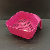 Classic Medium Size With Handle Plastic Strainer Bowl (Random Colors Will Be Sent)