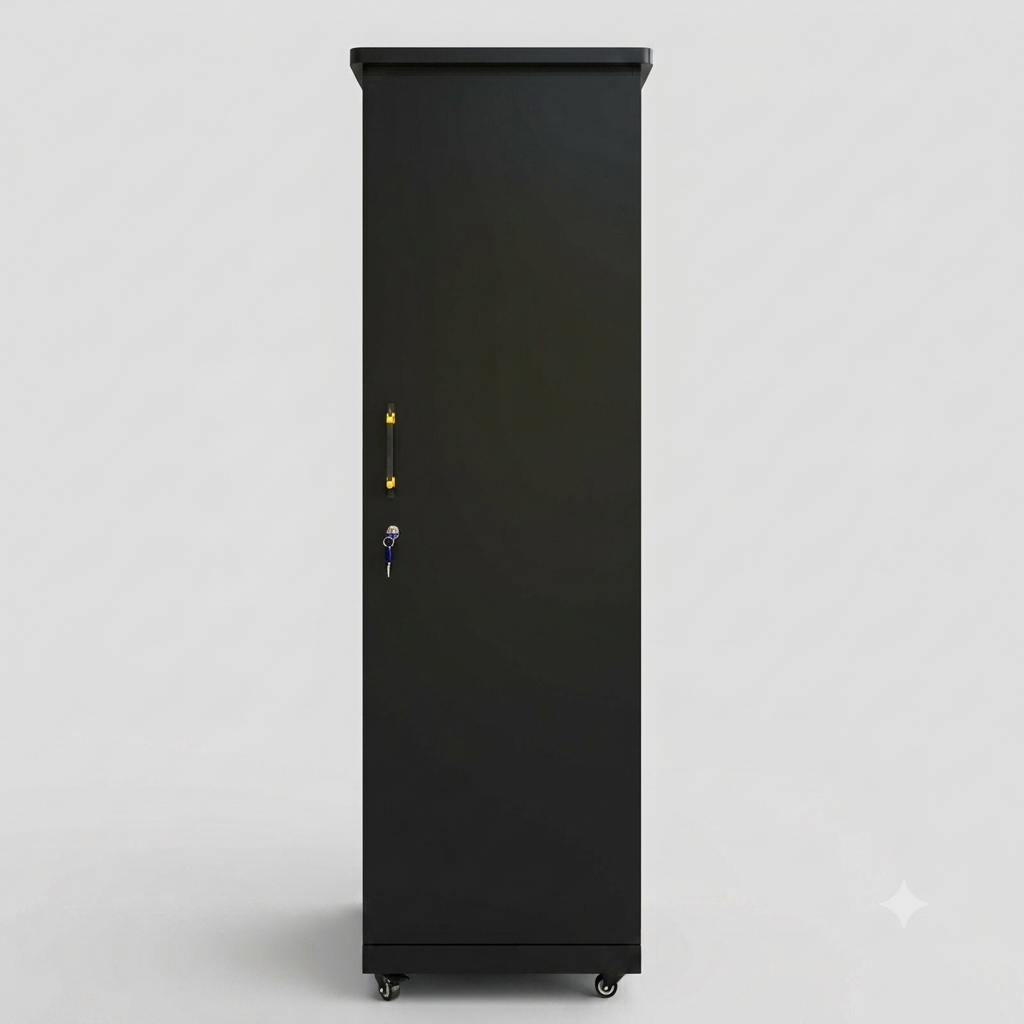 Movable Wheels Storage Cupboard Almirah With Removable Adjustable Shelves & Hanging Rod
