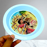 New Design Kids' Round Shape Small-Size Snack Plastic Plate (Multiple Colours Will be Sent)