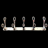 Stainless steel 5-Hook Hanging  Silver Wall-Mount Screw Rail Hanger