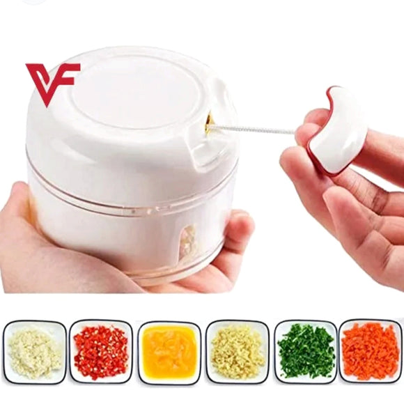 Mini Speedy Manual Ginger Garlic Chopper Extra Small-Size Quick Speedy Vegetables Pull Rope Chopper