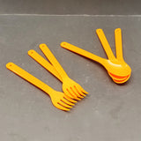 Appollo Plastic Pack Of 6pcs Spoon and Fork Spoon Set (Random Colors Will be sent)