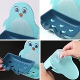 Penguin Sticky Self-Adhesive Double Tape Wall-Mount Plastic Soap Dish( Random Colors Will be sent)