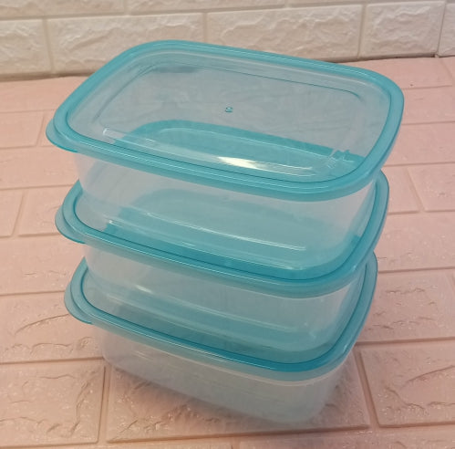 Appollo Crisper Pack Of 3pcs Small Size Plastic Bowl Food Keeper Container Set ( Random Colors )