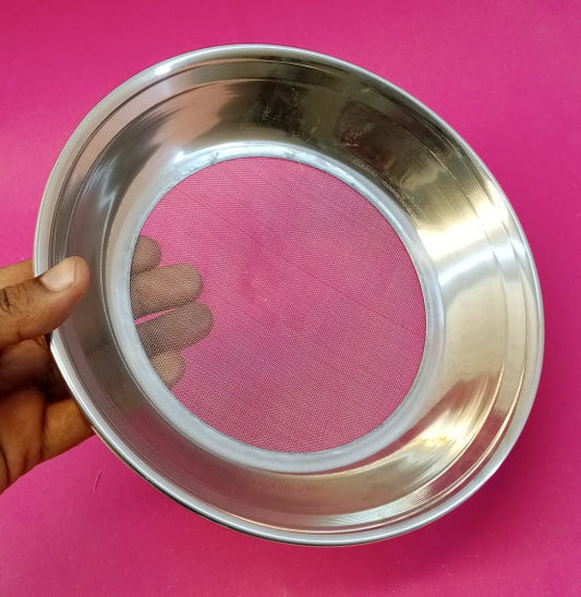 Stainless steel Round Medium-Size Flour Strainer Channi
