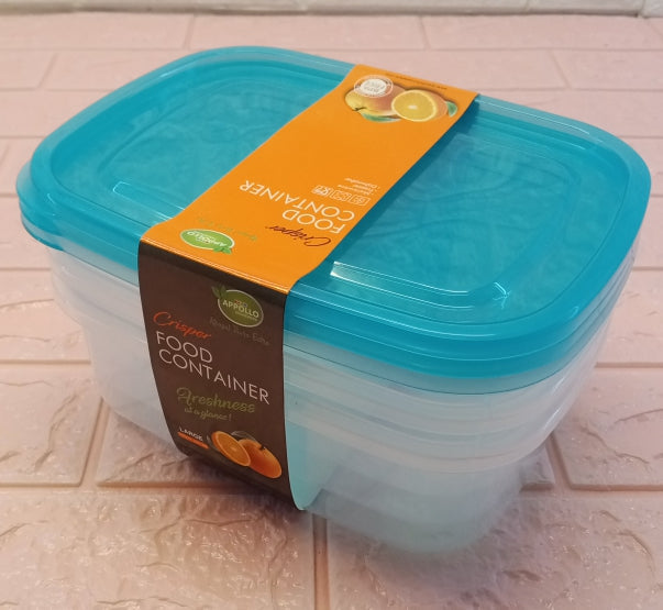 Appollo Crisper Pack Of 3pcs Small Size Plastic Bowl Food Keeper Container Set ( Random Colors )