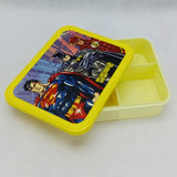 Bright Flat Kids' Plastic Lunch Box With Portions