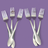 White Pearl Stainless Steel Pack Of 6Pcs Forks Set