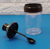 Phoenix Pack Of 2pcs Plastic 300ml Spice Jar with Spoon ( Random Colors Will Be Sent)