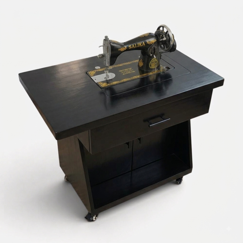 Movable Sewing Machine Table With Wheels Drawer & Storage