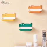 Crocodile Sticky Self-Adhesive  Wall-Mount Plastic Soap Dish (Random Colors Will be sent)