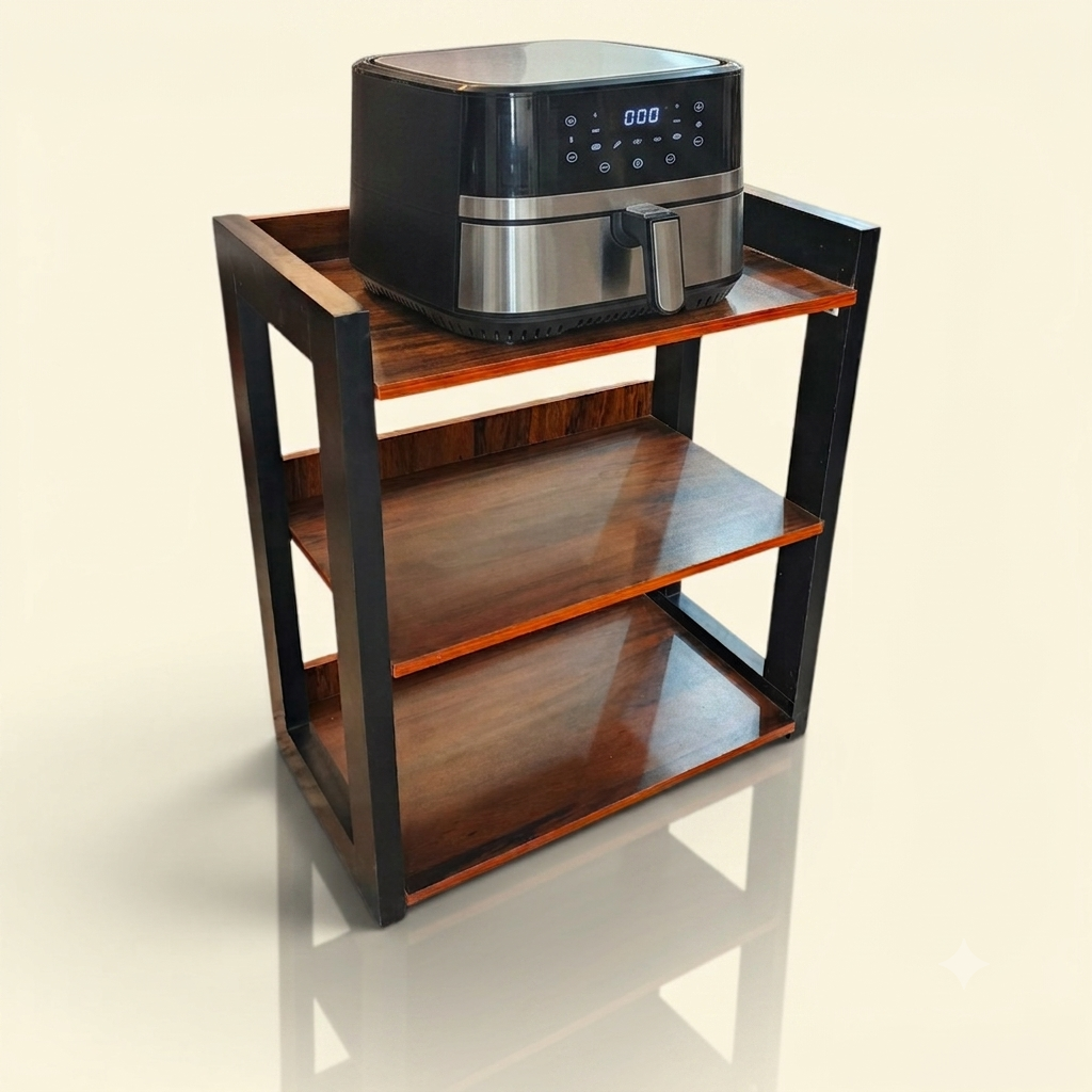 3-Layer Laminated Wooden Kitchen Multi-Purpose Rack