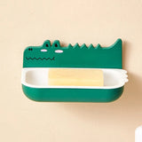 Crocodile Sticky Self-Adhesive  Wall-Mount Plastic Soap Dish (Random Colors Will be sent)