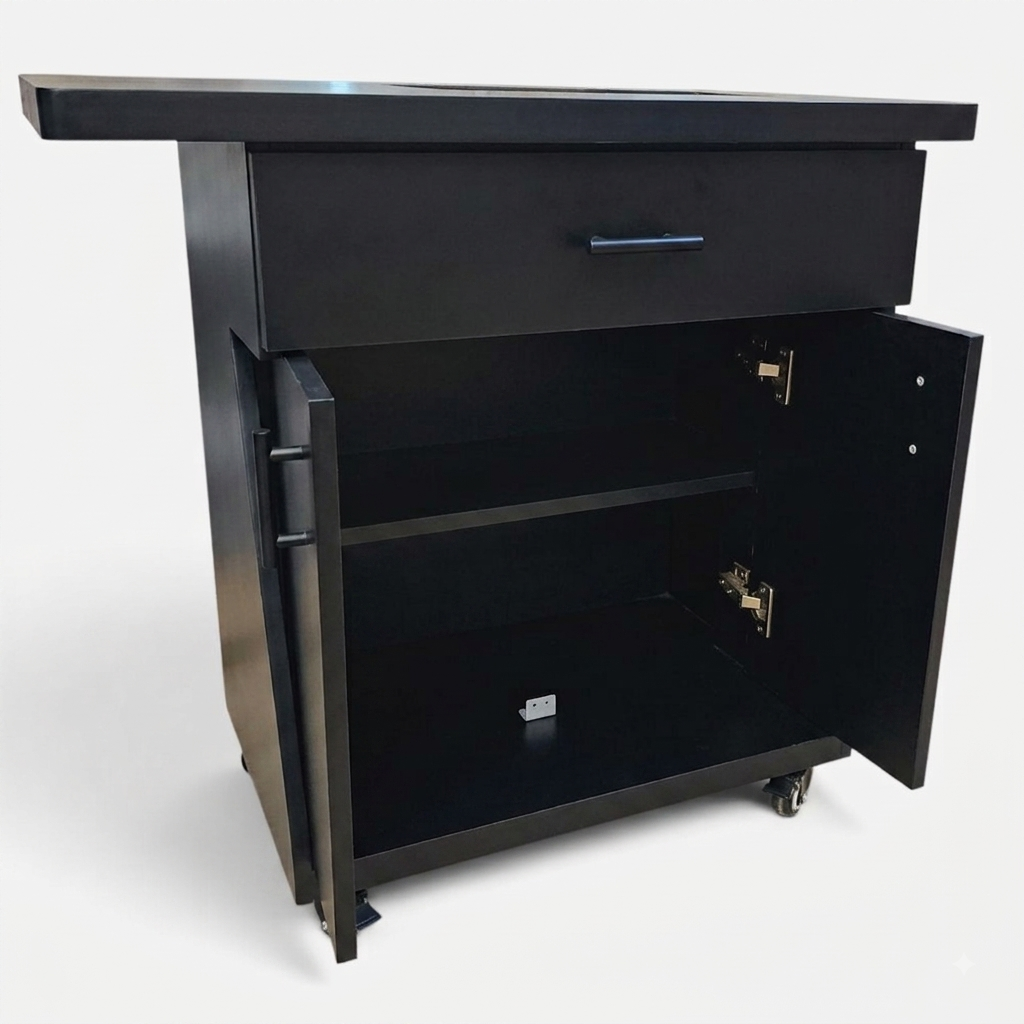 Movable Sewing Machine Table With Wheels Drawer & Storage