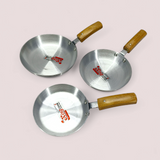 King Cook 3pcs Small & Medium Size Silver Fry Pan Set.