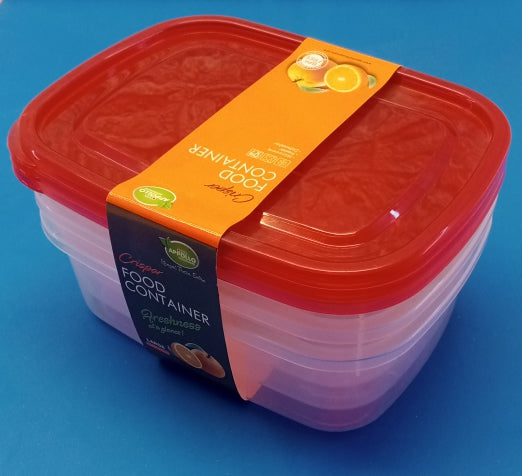 Appollo Crisper Pack Of 3pcs Small Size Plastic Bowl Food Keeper Container Set ( Random Colors )