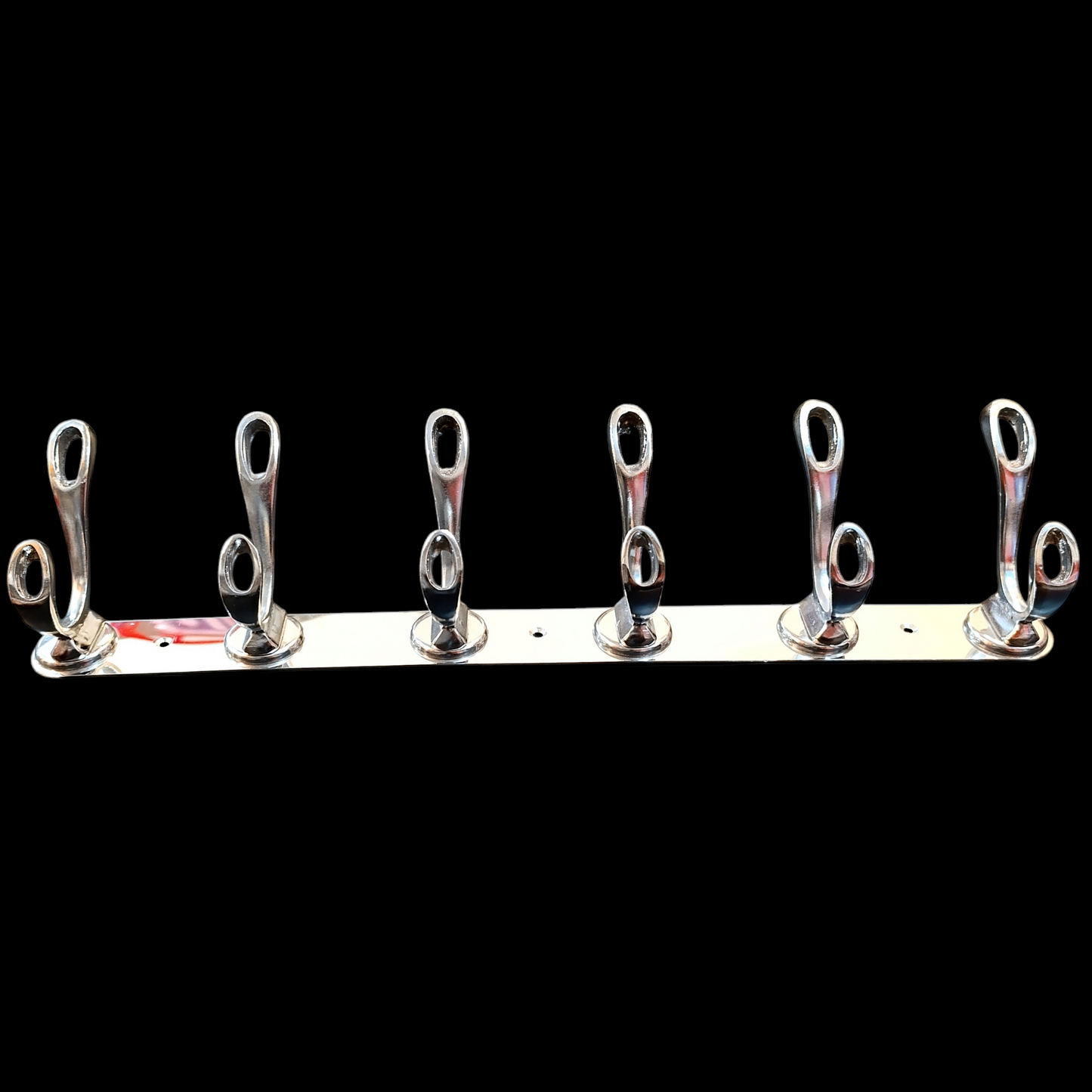 Stainless steel 6-Hook Hanging  Silver Wall-Mount Screw Rail Hanger