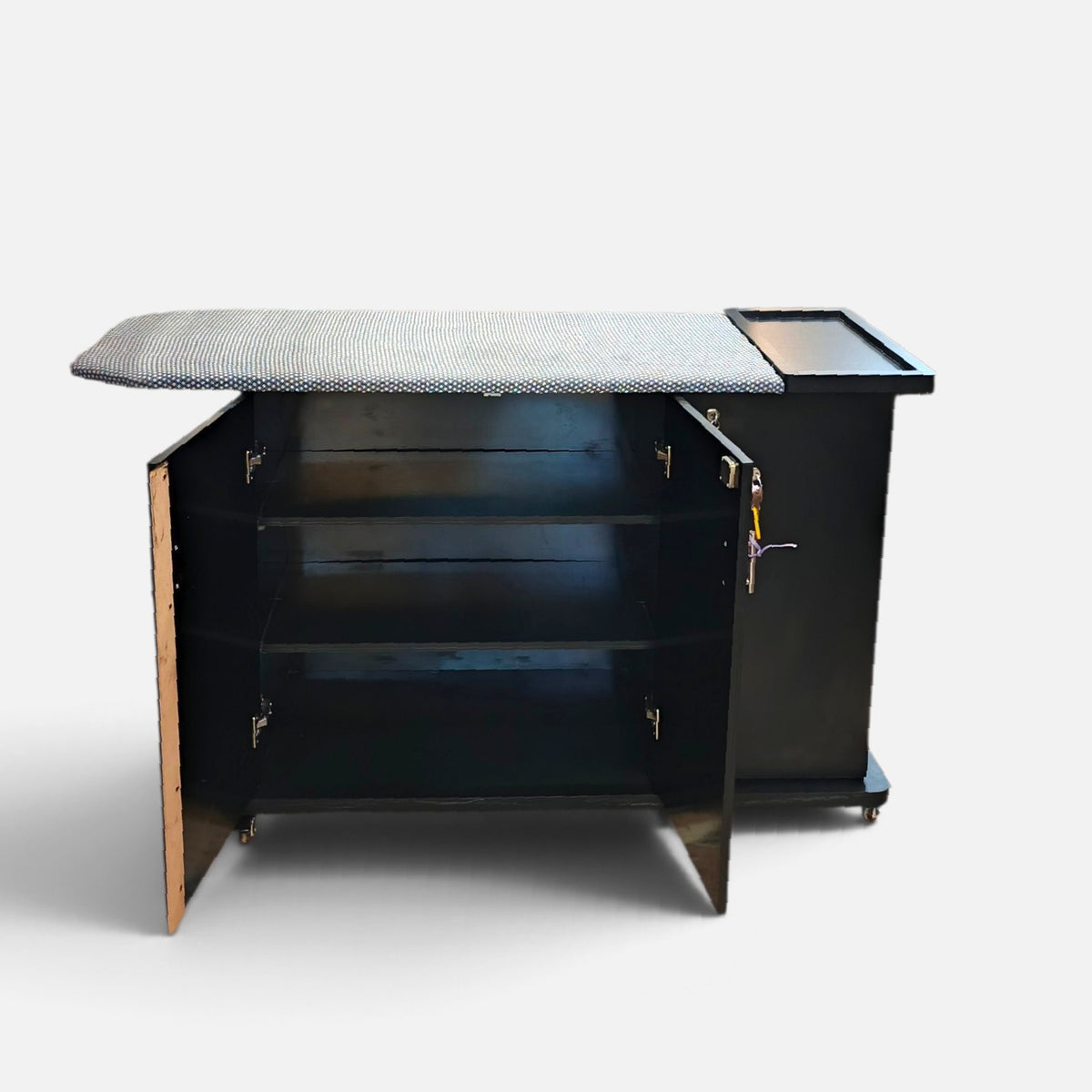 Large Size Iron Stand With Movable Wheels & Cabinet Space