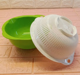 Medium-Size Dual Plastic Strainer Bowl (Random Colors)