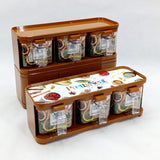 Pretty Neat Space-Saving Plastic Masala & Spices Storage Rack With Spoons (Random Colors Will be sent)