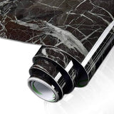Sticky Self-Adhesive Marble Black Design Sheet Roll Sticker Paper ( 60cm X 2-Metre Size )