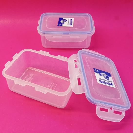 Pioneer Pack Of 2pcs Plastic Medium-Size Air-Tight Transparent Bowl Set ( Random Color Will be Sent)