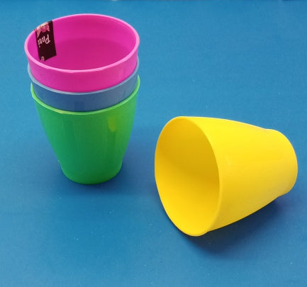 Pack of 4pcs Multi-Color Plastic Kid's 180ml Glass