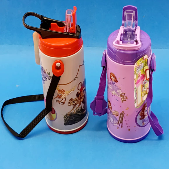 Bright Rite Cool Kids Plastic 750ml School Water Cooler & Thermos With Straw(Random  Colour Will be Sent)
