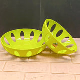 Italian Pack Of 2Pcs Medium & Small Size Plastic Fruit Basket (Random Colours Will be Sent)