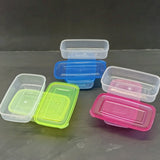 Gift Box 6pcs Small Size Plastic Rectangle Shape Storage Bowl Set(Multiple Colour Will be Sent)