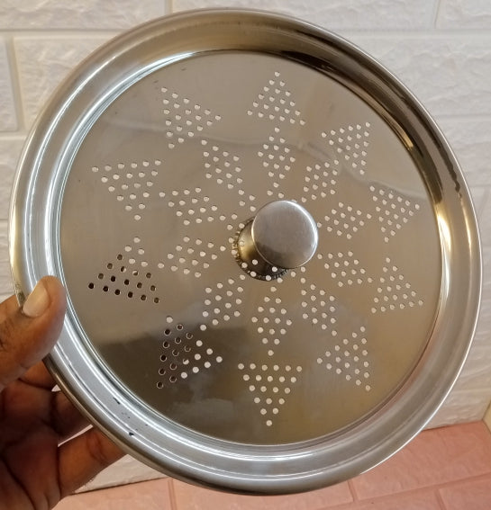 Stainless Steel Small-Size 9-Inches Milk & Pot Top Strainer LID To Protect From Bugs ( Doodh Jali )