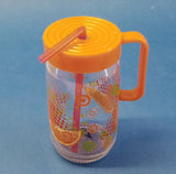 Glass 300ml Golden Mason Jar With Straw Cold-Drink & Juice Jar ( Random Colors & Designs)