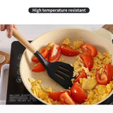 Silicon Heavy-Duty Kitchen Spatula or Spoon With Wooden Handle ( Random Colors Will Be Sent )