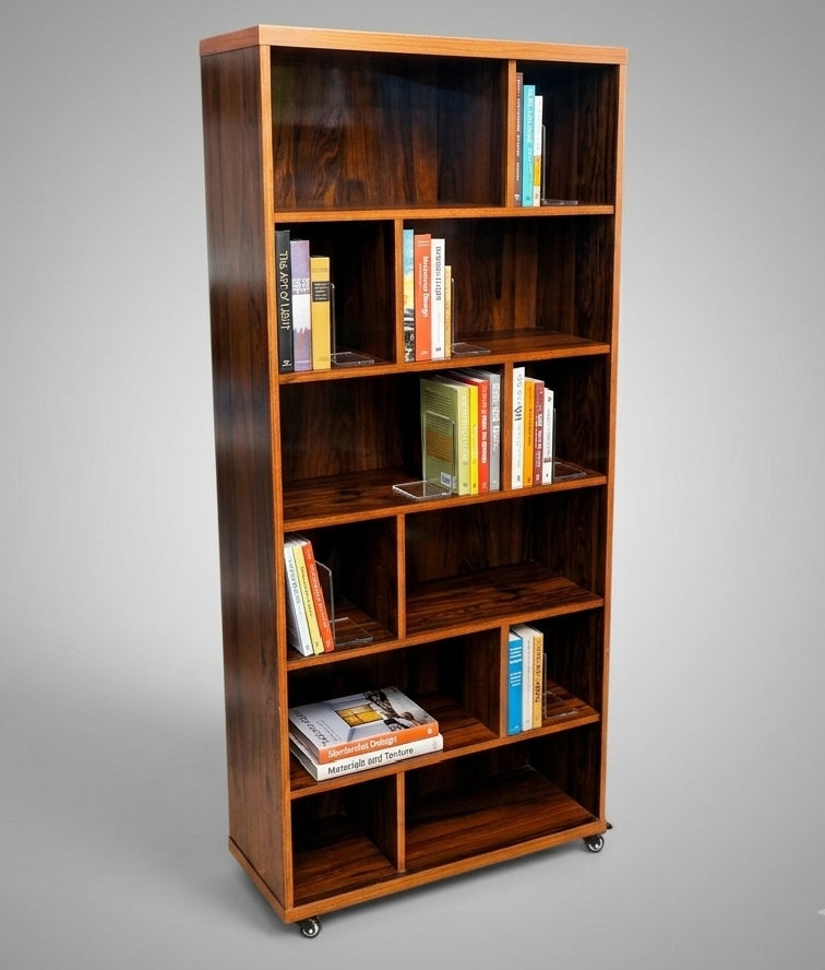Books & Lounge Organizer Space Saving Storage Rack With Movable Wheels