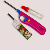 Buy One Get One FREE Flame Kitchen Gas Lighter Stove Igniter With REFILL With Small Stove Lighter ( Random Colors Will Be Sent )